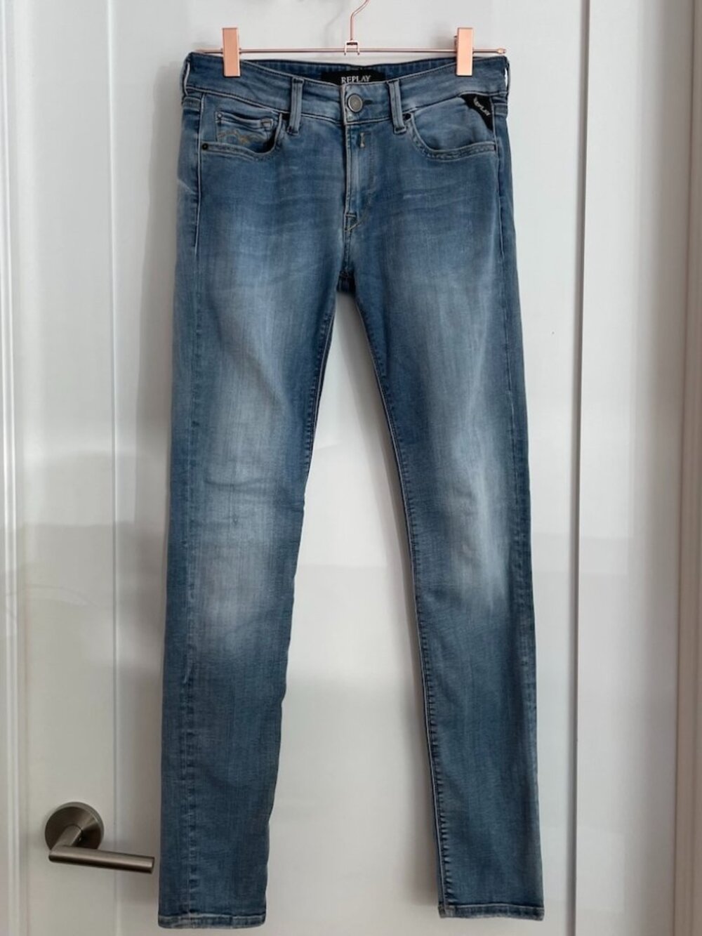 Replay Luz Hyperflex Skinny Jeans Medium Wash Stretch Denim Size 26